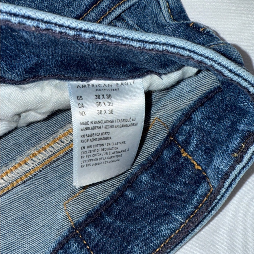 American Eagle Outfitters Men's Dark Blue Skinny Jeans - Picture 3 of 4